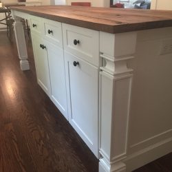 Shaker details on island legs