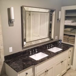 New dark emperador 2cm Custom bathroom cabinet