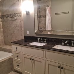 Shiloh Cabinetry, bead inset, soft white Custom Bathroom Cabinets in Trumbull CT